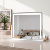 Miroir cosmétique EMKE CM08 avec éclairage, 3 couleurs de lumière, fonction mémoire, montage mural/sur pied